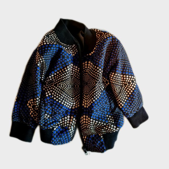 Custom Made Unisex Toddler African Ankara Bomber Jacket - Picture 1 of 3